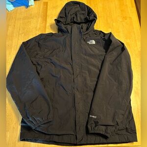The North Face Hyvent Black Windbreaker Full Zip Jacket Boys Size XL 18/20 Used